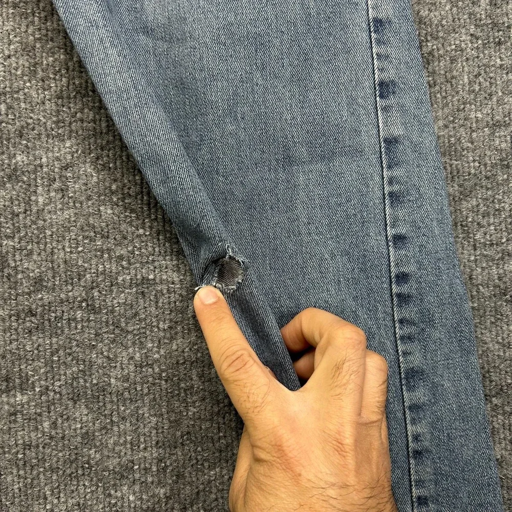 Levi's 513 Slim Jeans Mens 39X33 Blue Denim Zip Fly Straight Leg Classic - Flaws